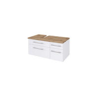 WASCHTISCHUNTERSCHRANK  - Alufarben/Weiß, KONVENTIONELL, Holzwerkstoff/Metall (90/41/47cm) - Xora