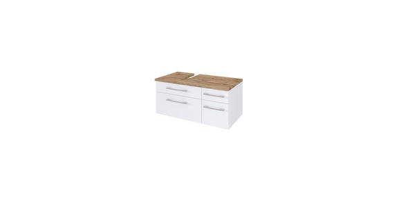WASCHTISCHUNTERSCHRANK 90/41/47 cm - Alufarben/Weiß, KONVENTIONELL, Holzwerkstoff/Metall (90/41/47cm) - Xora