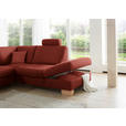 ECKSOFA in Mikrofaser Rot  - Wildeiche/Beige, Natur, Holz/Textil (286/236cm) - Voleo