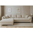 ECKSOFA  in Chenille Greige  227/329 cm  - Chromfarben/Greige, KONVENTIONELL, Textil/Metall (227/329cm) - Carryhome