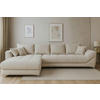 ECKSOFA Greige Chenille  - Chromfarben/Greige, KONVENTIONELL, Textil/Metall (227/329cm) - Carryhome