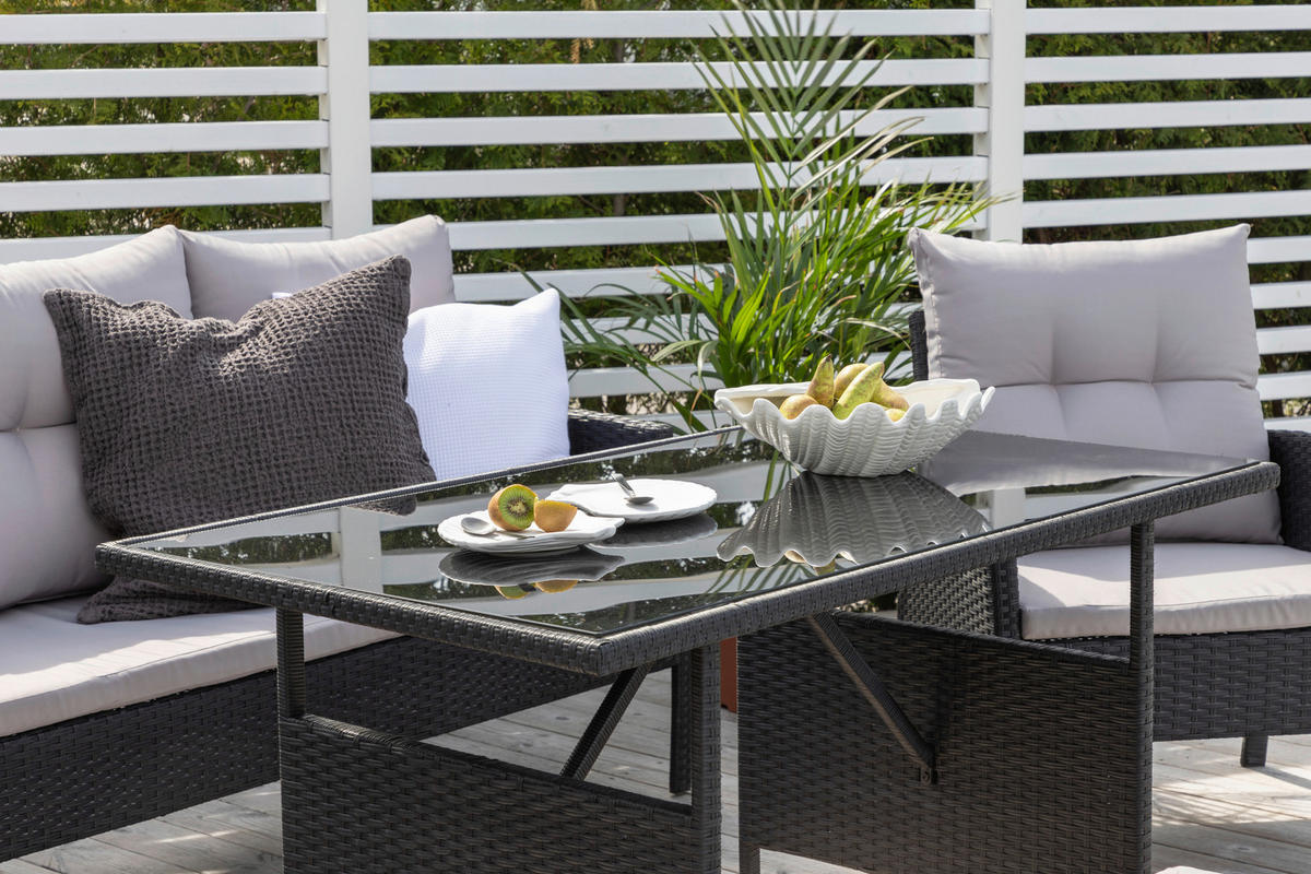 LOUNGESET  - grå/svart, Klassisk, plast - Gardenson