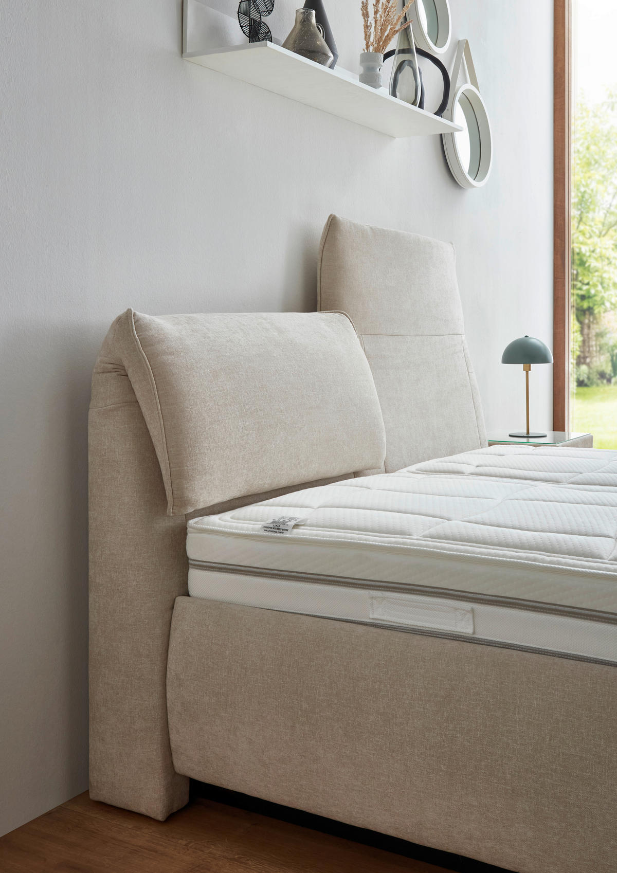 POLSTERBETT 180/200 cm,  in Naturfarben, Matratze, gepolstertes Kopfteil, Lattenrost, Bettkasten, H4 + H5 = sehr fest + hart  - Schwarz/Weiß, KONVENTIONELL, Holz/Holzwerkstoff (180/200cm) - Beldomo - Sleep