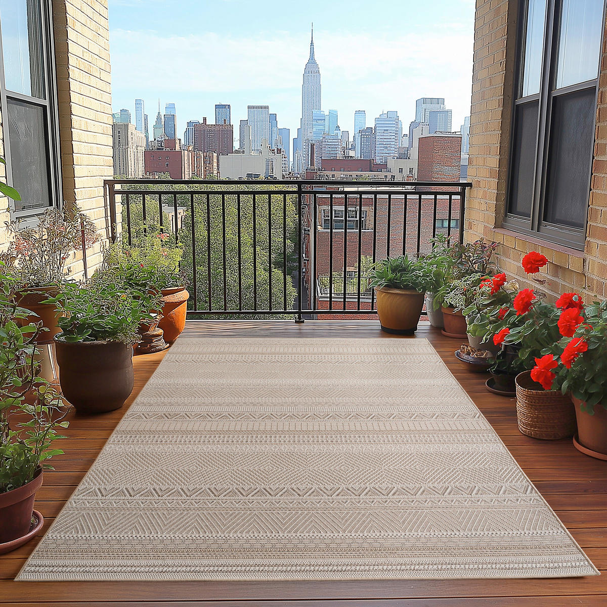 OUTDOORTEPPICH für Terrasse und Balkon 140/200 cm DESERT Beige  - Beige, Design, Textil (140/200cm) - Ayyildiz 