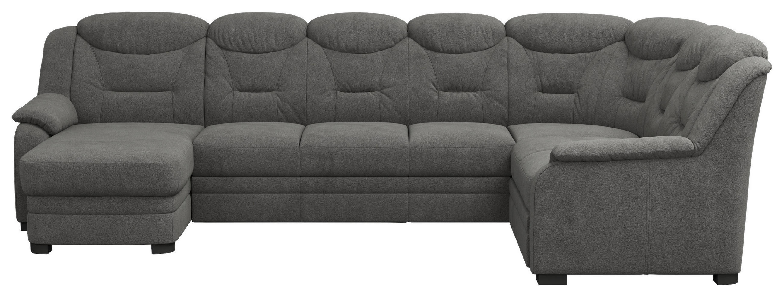 WOHNLANDSCHAFT in Chenille Anthrazit - Anthrazit/Schwarz, Basics, Kunststoff/Textil (162/330/211cm) - MID.YOU