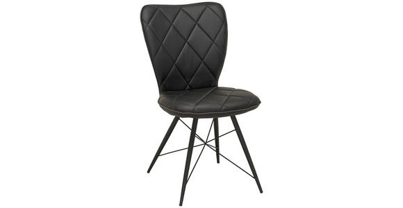 STUHL in Metall, Textil Schwarz - Schwarz, Design, Textil/Metall (49/90/61cm) - Hom`in
