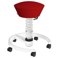 BÜROHOCKER Mikrofaser Rot, Weiß  - Rot/Weiß, Basics, Kunststoff/Textil (55/45,66/55cm) - Aeris