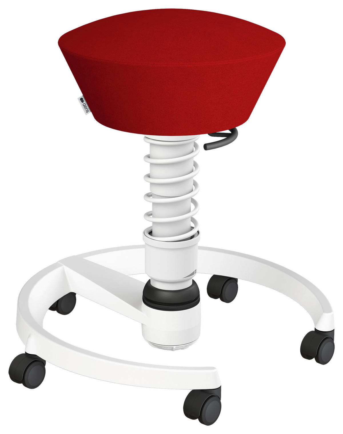 BÜROHOCKER Mikrofaser Rot, Weiß  - Rot/Weiß, Basics, Kunststoff/Textil (55/45,66/55cm) - Aeris