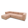 ECKSOFA Rosa, Roségold Cord, Mikrofaser  - Roségold/Schwarz, Design, Kunststoff/Textil (301/69/193cm) - MID.YOU
