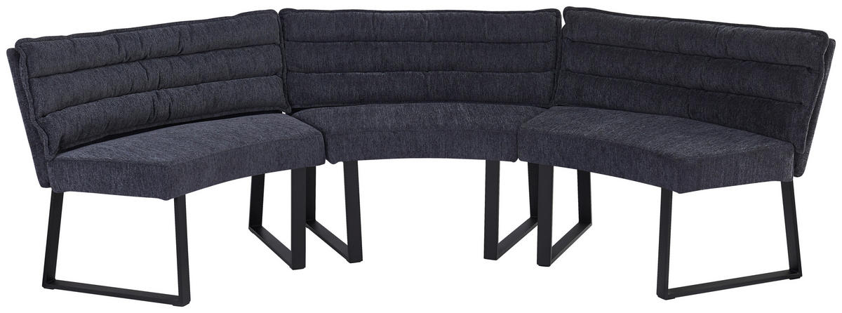 SITZBANK in Metall, Textil Grau  - Schwarz/Grau, MODERN, Textil/Metall (108/82/60cm) - MID.YOU