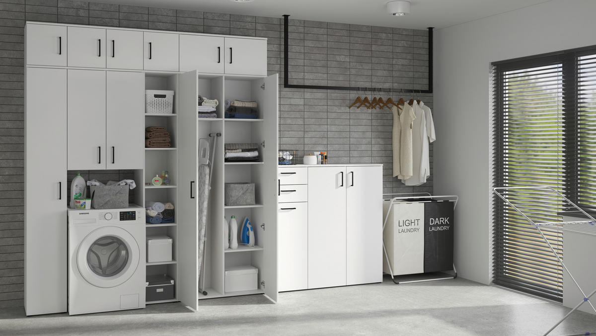 MEHRZWECKSCHRANK 80/195/40 cm  in Weiß  - Anthrazit/Schwarz, MODERN, Holzwerkstoff/Kunststoff (80/195/40cm) - Carryhome