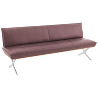 SITZBANK in Holz, Textil Nussbaumfarben, Nickelfarben, Altrosa  - Edelstahlfarben/Nussbaumfarben, Design, Holz/Textil (214/88/66cm) - Koinor