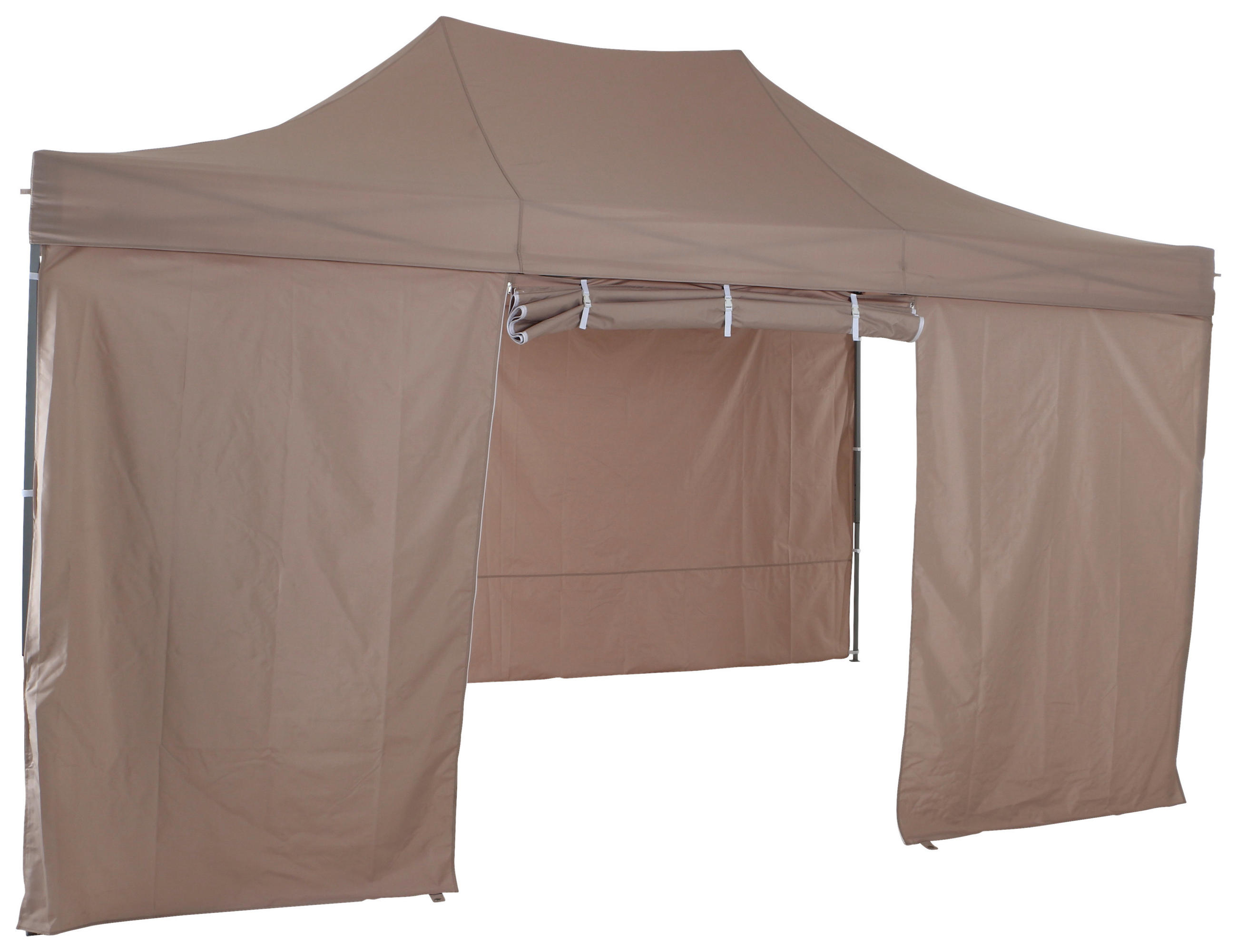 PAVILLON 450/330/300 cm Aluminium  - Taupe, KONVENTIONELL, Textil/Metall (450/330/300cm) - Siena Garden