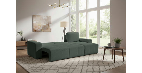 ECKSCHLAFSOFA  mit Cord Dunkelgrün  - Dunkelgrün/Schwarz, KONVENTIONELL, Textil (248/146cm) - Xora