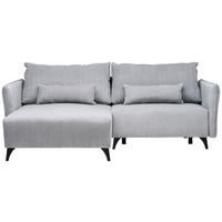 ECKSOFA Grau Cord  - Schwarz/Grau, Design, Textil/Metall (175/254cm) - Stylife