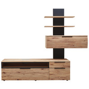 WOHNWAND in Anthrazit, Buchefarben - Anthrazit/Buchefarben, Natur, Glas/Holz (250/213/56cm) - Valnatura