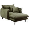 XXL-SESSEL in Velours Grün  - Schwarz/Grün, Modern, Textil/Metall (111/101/167cm) - Livetastic