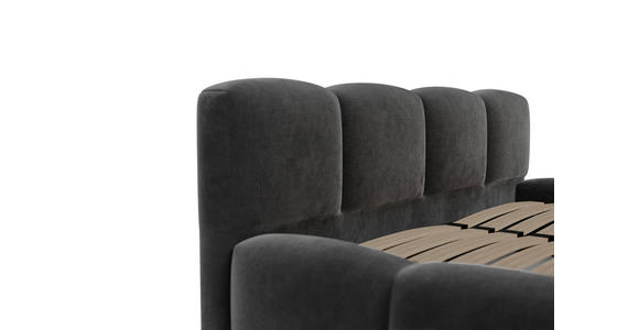 POLSTERBETT Lattenrost, Bettkasten Schwarz 140/200 cm  - Schwarz, Design, Holz/Textil (140/200cm) - Carryhome