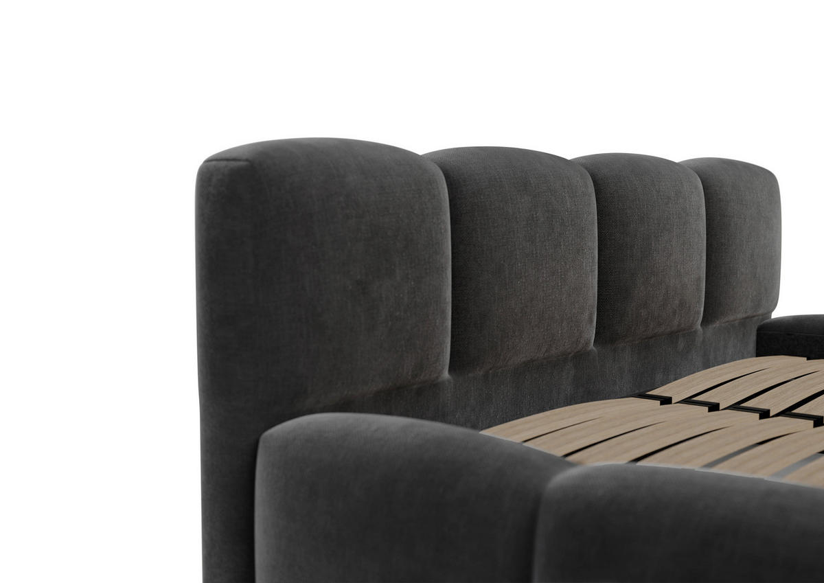 POLSTERBETT Lattenrost, Bettkasten 180/200 cm  in Schwarz  - Schwarz, Design, Holz/Textil (180/200cm) - Boxxx