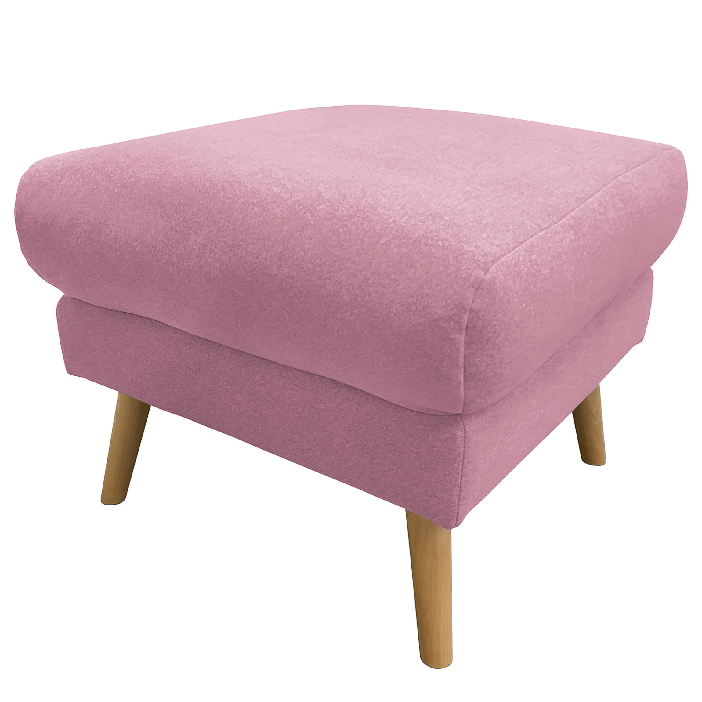 HOCKER in Textil Rosa  - Buchefarben/Rosa, Design, Holz/Textil (43/18/15cm) - Livetastic