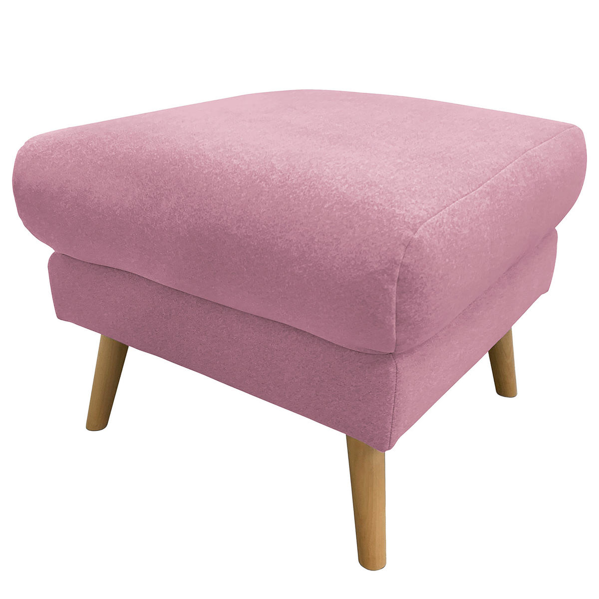 HOCKER in Textil Rosa  - Buchefarben/Rosa, Design, Holz/Textil (43/18/15cm) - Livetastic
