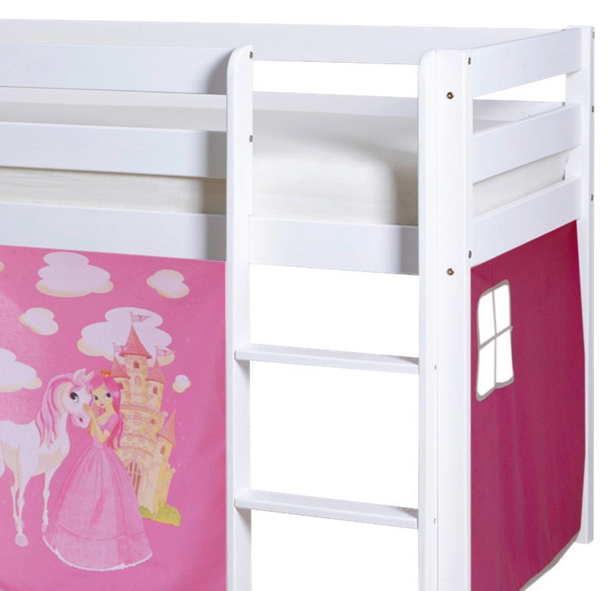 SPIELBETT Kiefer massiv 90/200 cm Weiß, Pink  - Pink/Weiß, Natur, Holz (90/200cm) - MID.YOU