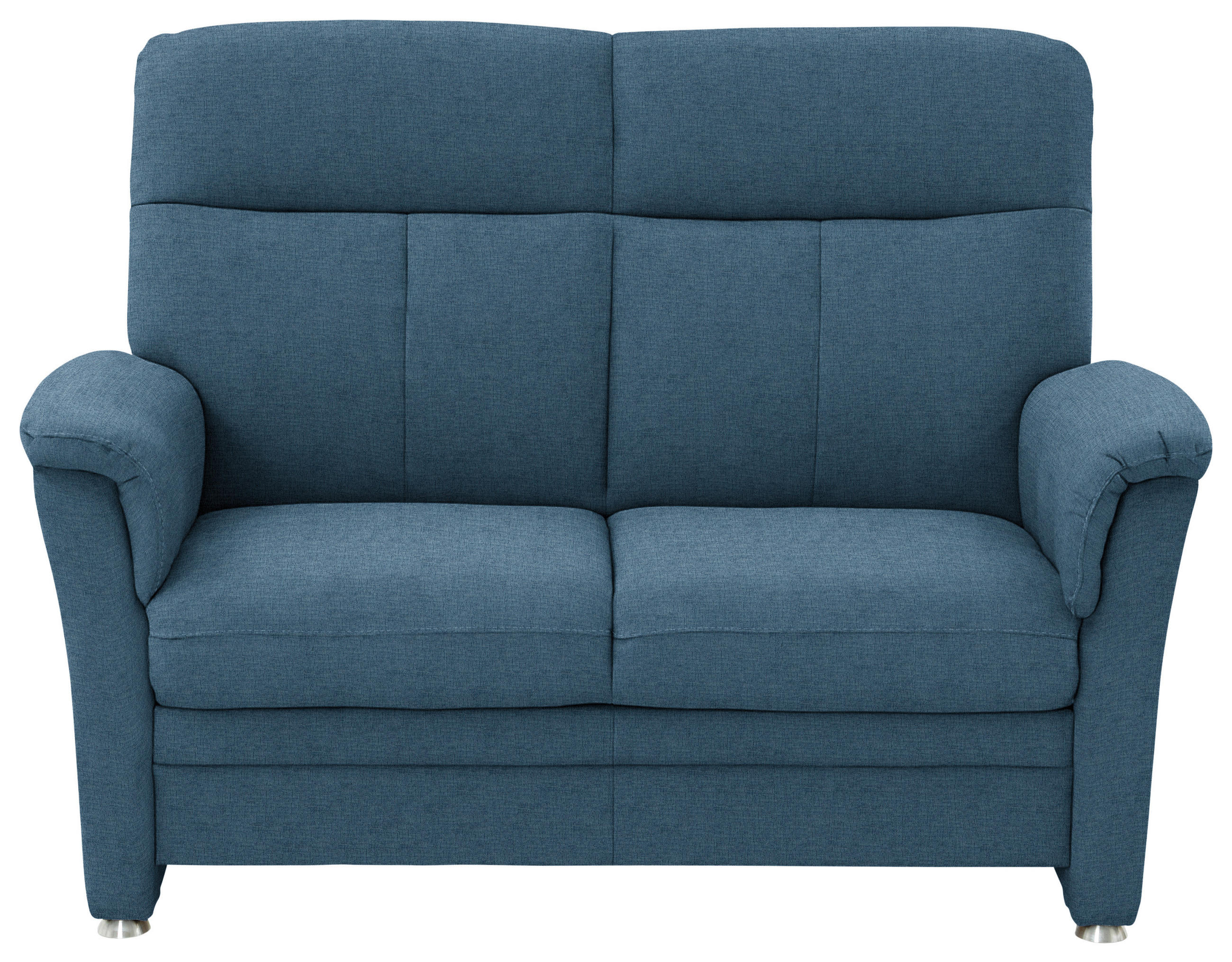 2-SITZER-SOFA  in Flachgewebe Blau  - Blau/Alufarben, KONVENTIONELL, Textil/Metall (142/100/89cm) - Beldomo Comfort
