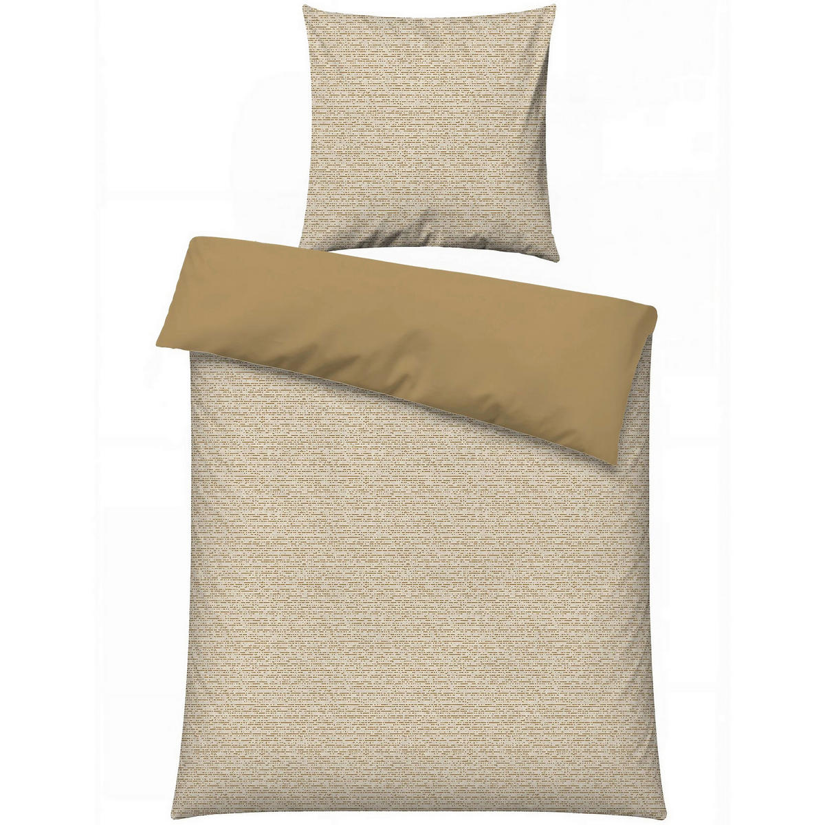 BETTWÄSCHE 135/200 cm  - Senfgelb/Weiß, Basics, Textil (135/200cm)