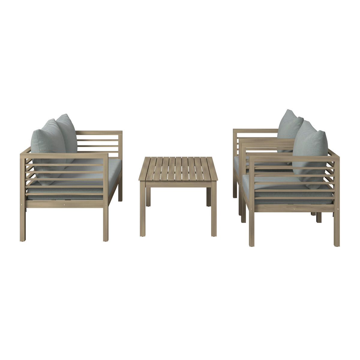 LOUNGEGARNITUR   100/43/60 cm Akazie massiv  - Akaziefarben, Natur, Holz/Kunststoff (100/43/60cm) - Ambia Garden