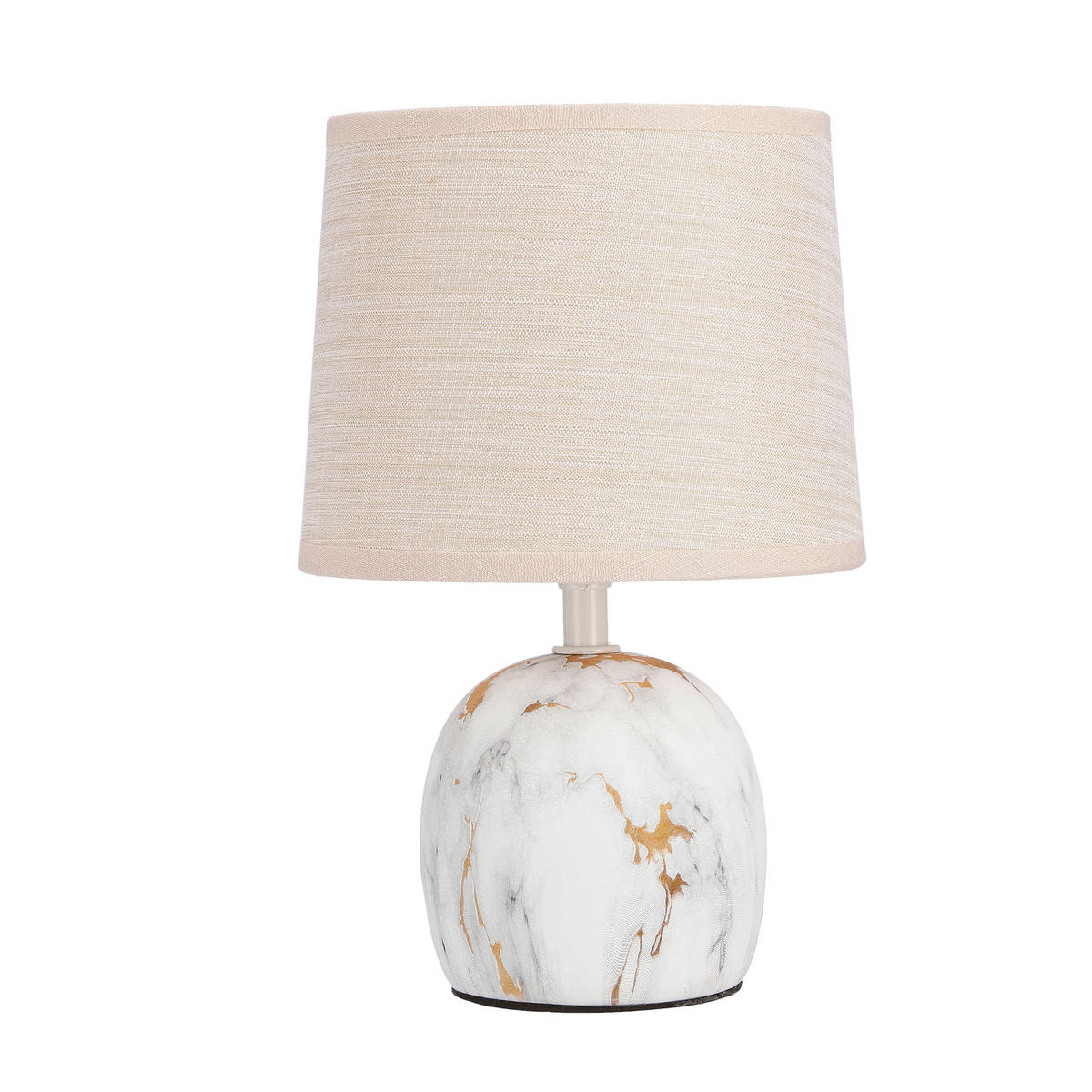 BORDSLAMPA Adelina 16/16/25 cm   - beige/guldfärgad, Klassisk, metall/textil (16/16/25cm)