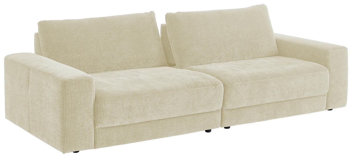 BIGSOFA in Chenille, Jacquard Naturfarben  - Schwarz/Naturfarben, Design, Kunststoff/Textil (270/83/125cm) - Niels Andersson