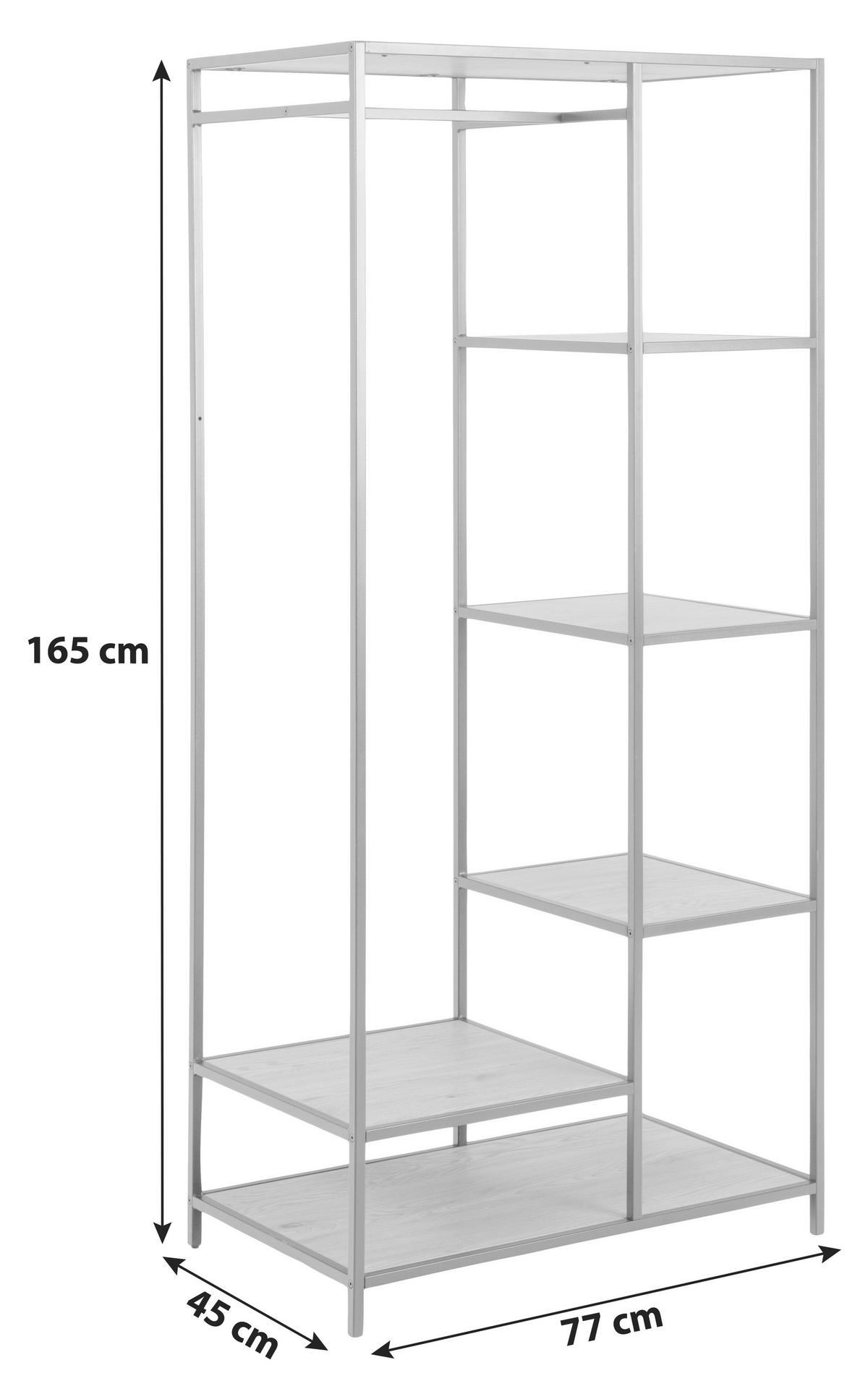GARDEROBE  in 77/165/45 cm  - Wildeiche/Schwarz, Trend, Holzwerkstoff/Metall (77/165/45cm) - MID.YOU