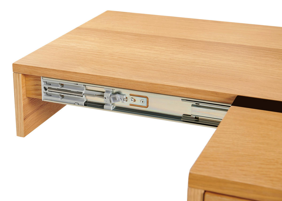 COUCHTISCH Eiche furniert 120/30/65 cm rechteckig Schwarz, Eichefarben  - Eichefarben/Schwarz, Design, Holz/Holzwerkstoff (120/30/65cm) - Livetastic