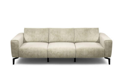 3-SITZER-SOFA in Samt Naturfarben  - Schwarz/Naturfarben, Design, Textil/Metall (250/86/86-94cm) - SENSOO