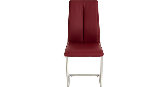 SCHWINGSTUHL in Metall, Textil Edelstahlfarben, Rot - Edelstahlfarben/Rot, Design, Textil/Metall (46/104/53cm) - Dieter Knoll