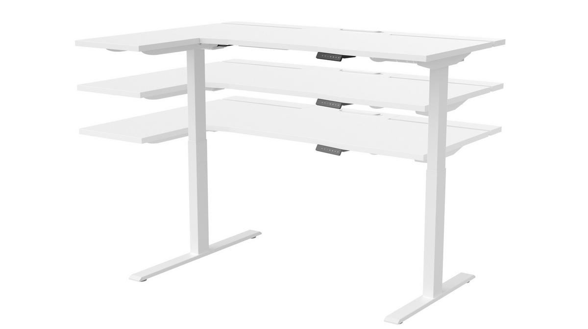 SKRIVBORD 150/76/73-118 cm  i vit  - vit, Design, metall/trämaterial (150/76/73-118cm) - Cantus