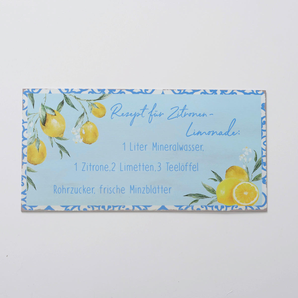 DEKOSCHILD 40/20 cm  - Blau/Gelb, Basics, Metall (40/20cm)