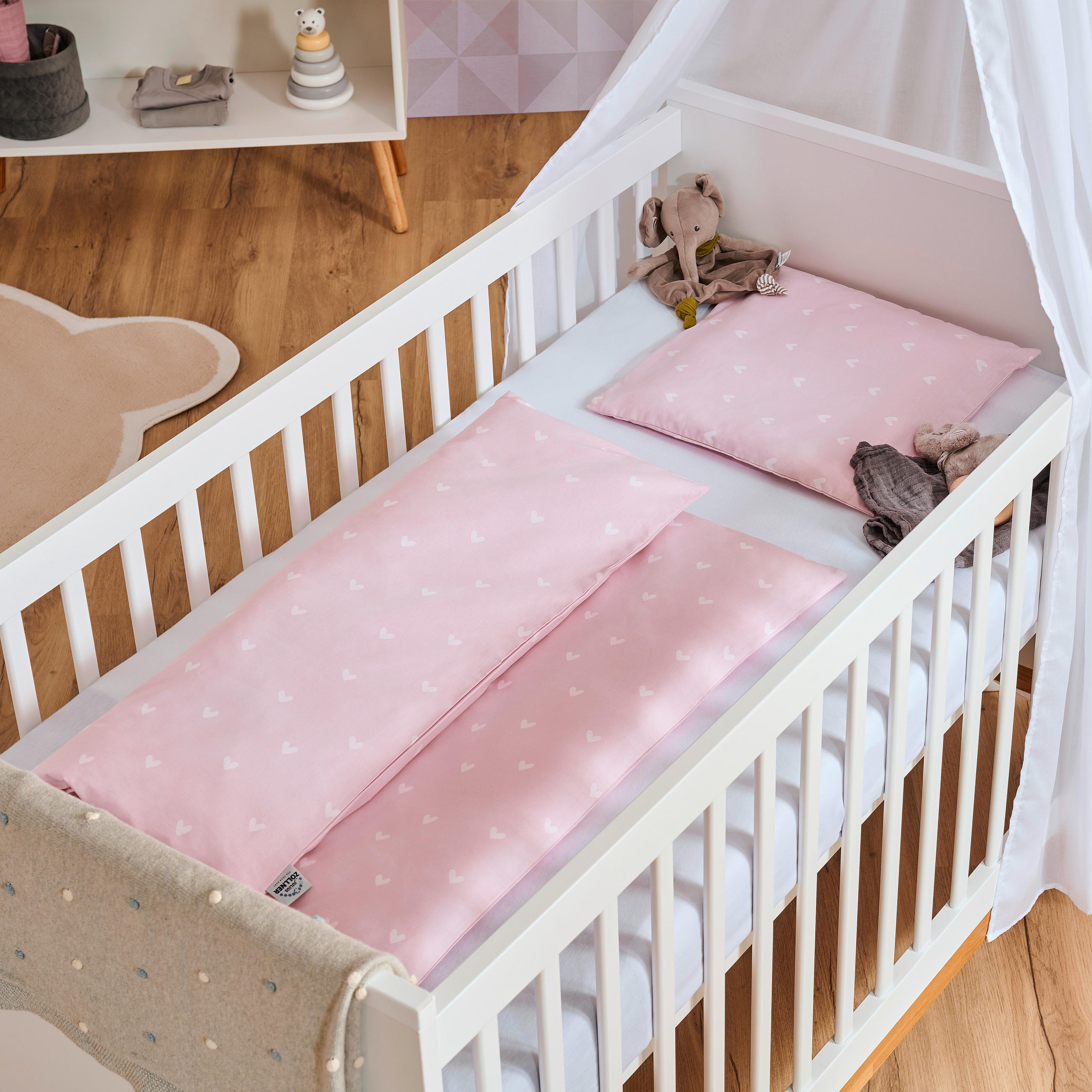 KINDERBETTWÄSCHESET 80/80 cm  - Altrosa, Basics, Textil (80/80cm) - Avelia