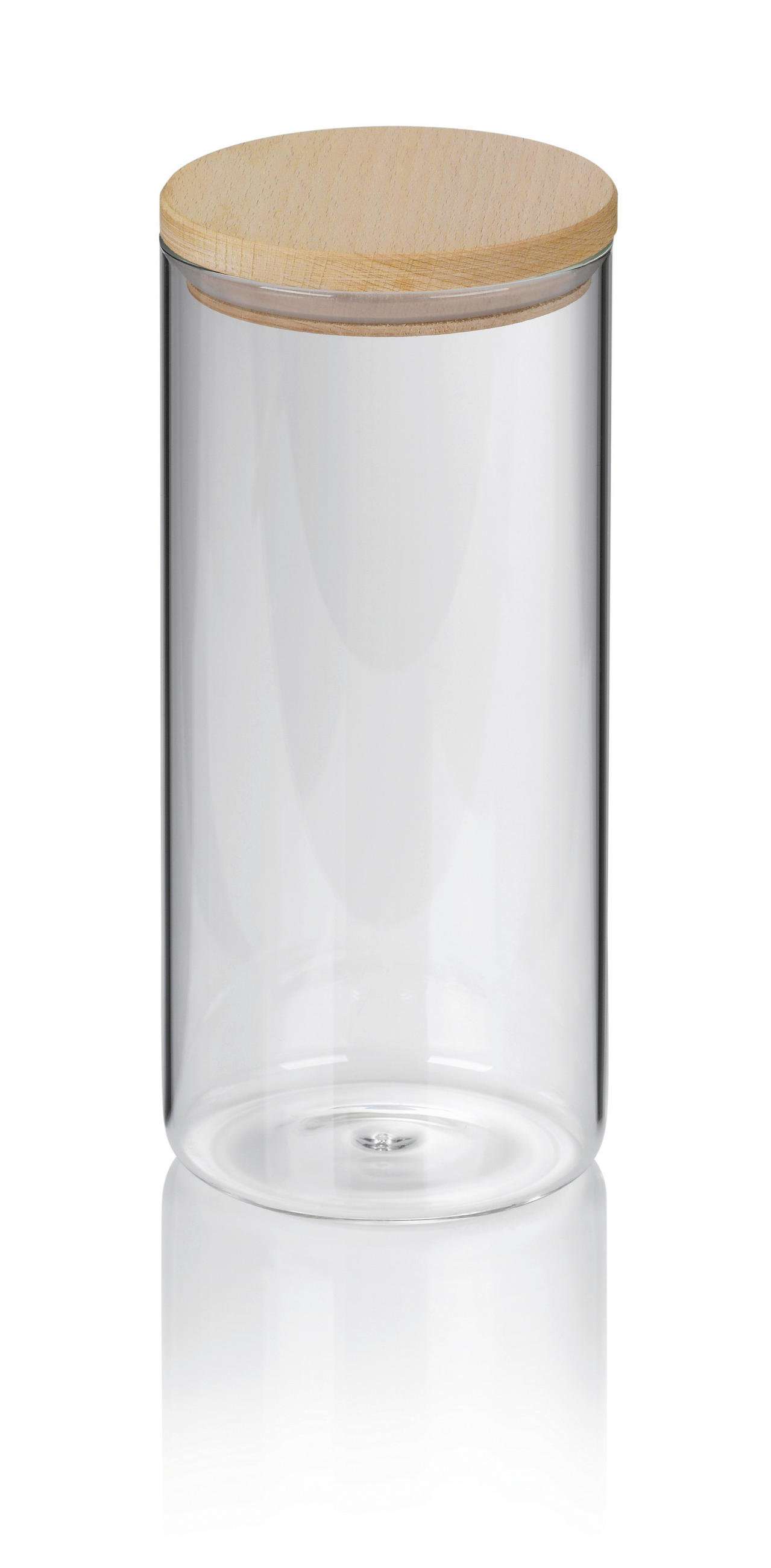VORRATSDOSE 1,25 l  - Transparent, KONVENTIONELL, Glas/Holz (10/22cm) - Kela