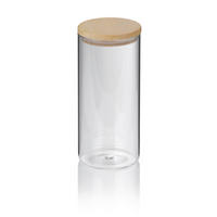 VORRATSDOSE 1,25 l  - Transparent, KONVENTIONELL, Glas/Holz (10/22cm) - Kela