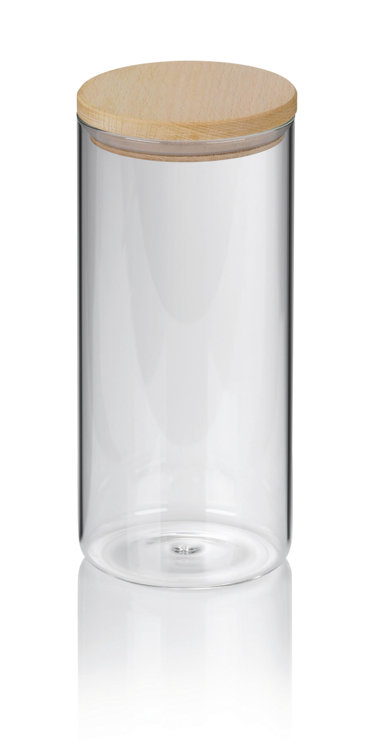 VORRATSDOSE 1,25 l  - Transparent, KONVENTIONELL, Glas/Holz (10/22cm) - Kela