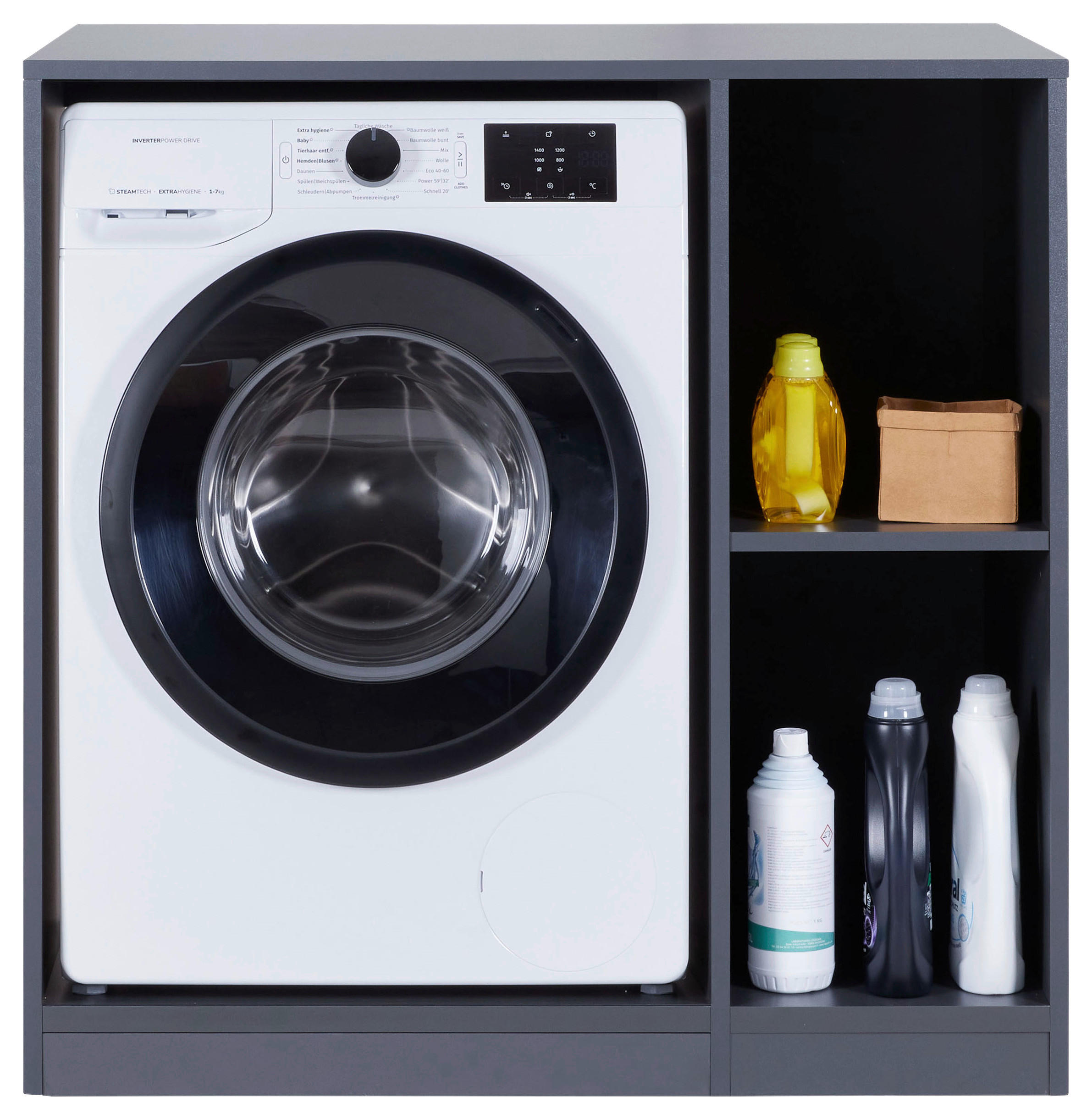 WASCHMASCHINENSCHRANK 99/98/68 cm  in Anthrazit  - Anthrazit, MODERN, Holzwerkstoff (99/98/68cm) - home24