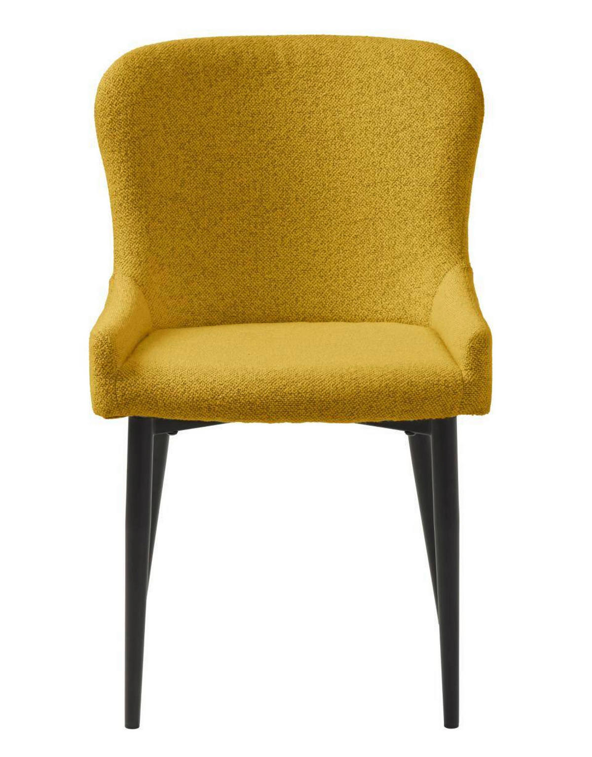 STUHL 2 Stück  in Bouclé Textil  - Gelb/Schwarz, MODERN, Textil/Metall (52/82/60cm) - Livetastic