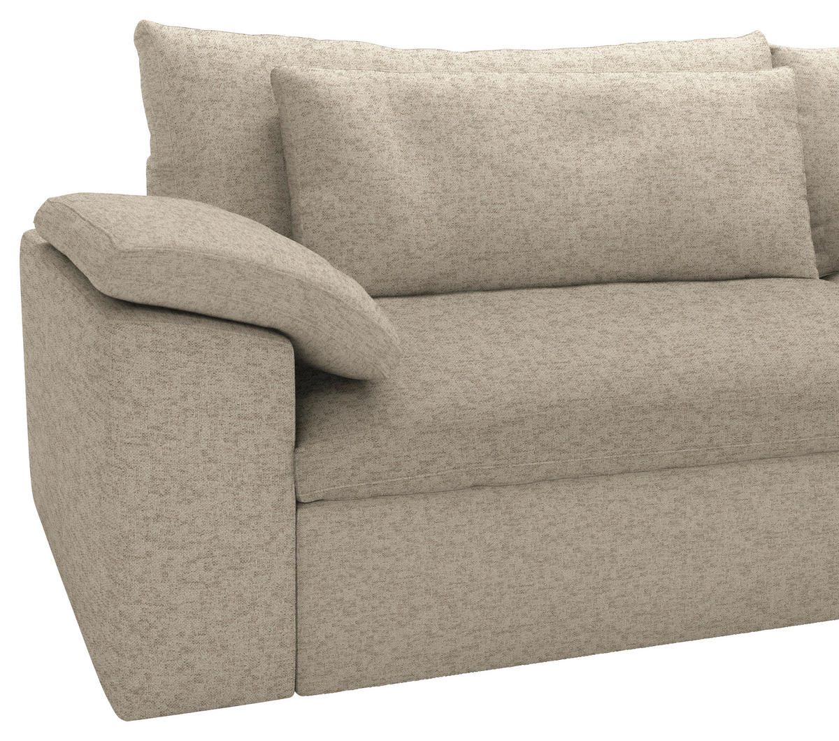 ECKSOFA Flachgewebe Creme  - Creme/Schwarz, Modern, Kunststoff/Textil (306/198cm) - Carryhome