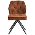 STUHL   Webstoff  Schwarz, Cognac  - Cognac/Schwarz, Design, Textil/Metall (50/85/60cm) - Carryhome