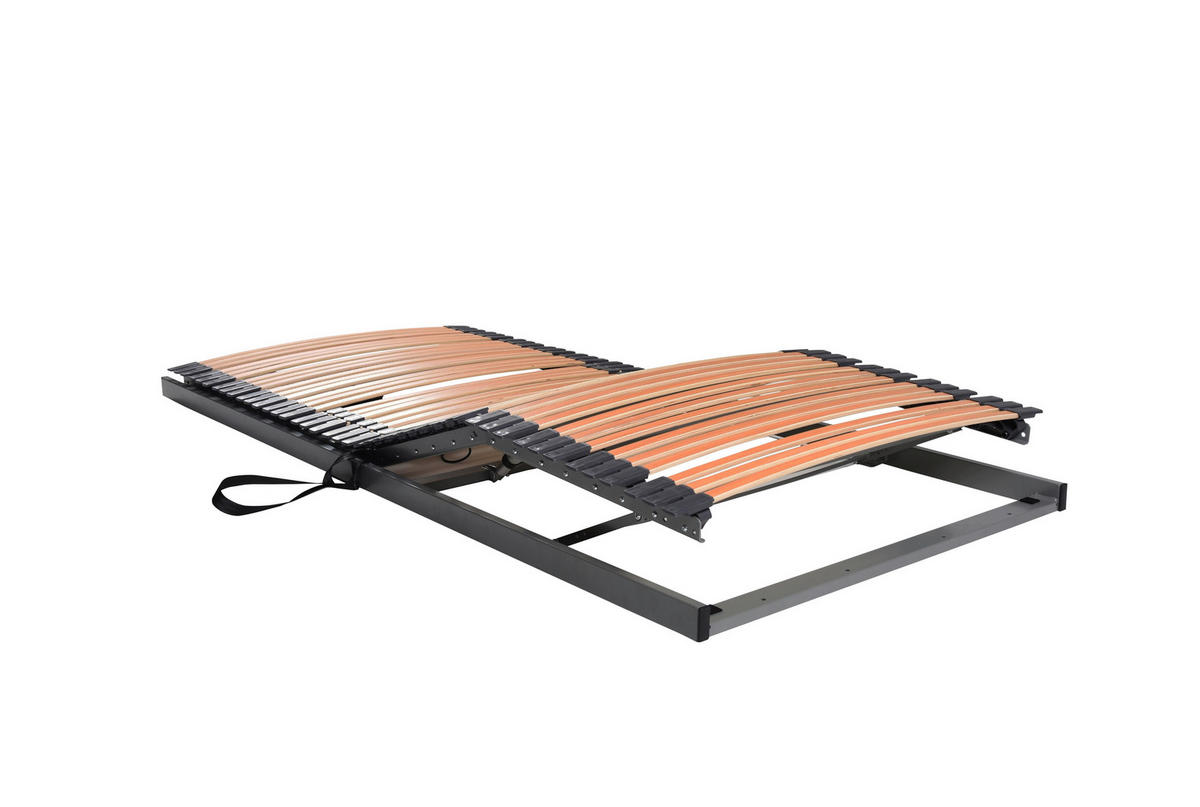 LATTENROST 90/200 cm Kopfteil, Fußteil verstellbar, Birke  - Graphitfarben/Naturfarben, MODERN, Holz/Metall (90/200cm) - Sembella