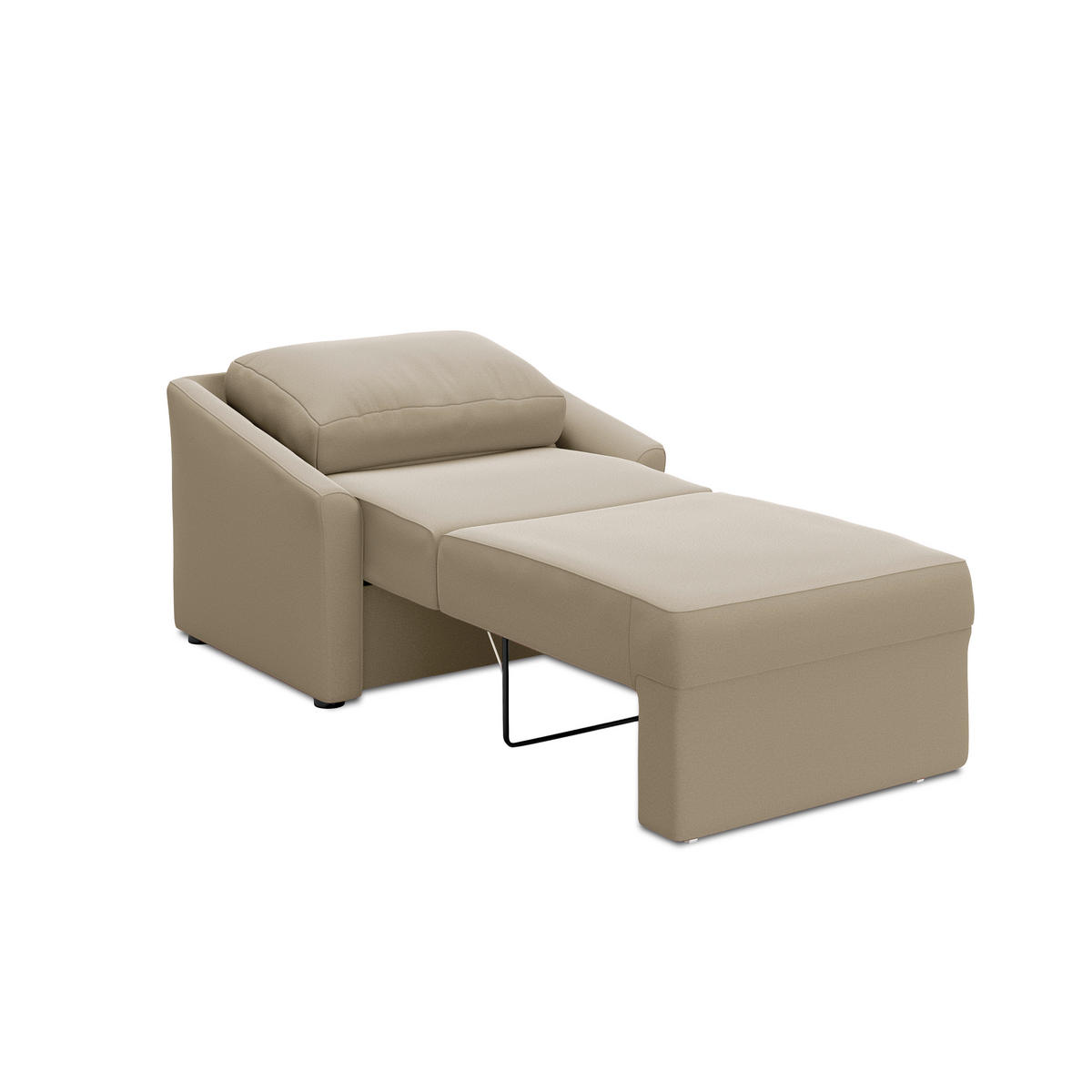 SCHLAFSESSEL RELAX BOX Mikrofaser Beige Liegefunktion Rücken echt  - Beige/Schwarz, Basics, Kunststoff/Textil (108/86/96cm) - MID.YOU