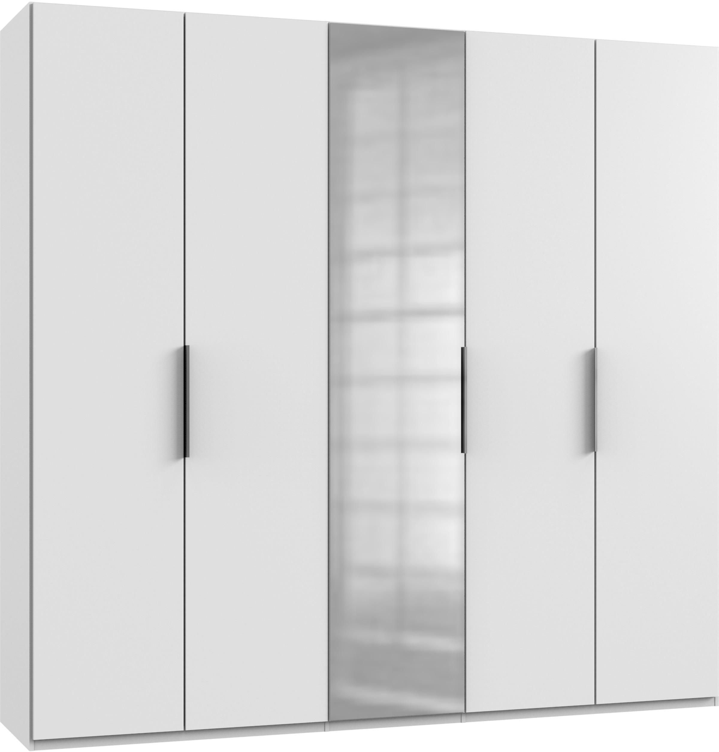DREHTÜRENSCHRANK 250/236/58 cm 5-türig Weiß  - Chromfarben/Weiß, MODERN, Holzwerkstoff (250/236/58cm) - MID.YOU