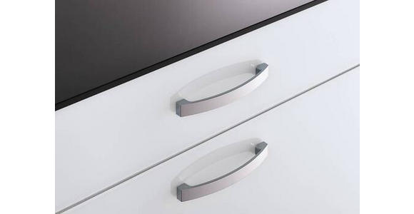 SCHUHKIPPER - Chromfarben/Weiß Hochglanz, Design, Glas/Holzwerkstoff (117/97/35cm) - Moderano