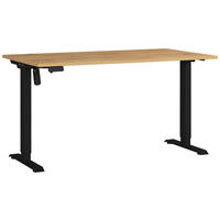 SCHREIBTISCH höhenverstellbar  - Eichefarben/Schwarz, MODERN, Holzwerkstoff/Metall (140/80/71-119cm) - Germania